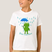 かわいいかわいいカエルと雨 Tシャツ (正面)