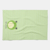 かわいいかわいいカエルパーソナライズされた文字と写真 キッチンタオル (横)