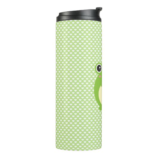 かわいいかわいいカエルパーソナライズされた文字と写真 タンブラー (回転左)