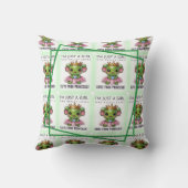 かわいいかわいいカエルプリンセスプリント クッション (裏面)