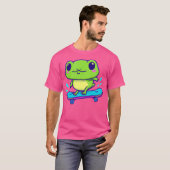 かわいいかわいいカエルONスケートボード Tシャツ (正面フル)