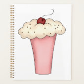 かわいいかわいいカップケーキミルクシェイクとさくらんぼ プランナー手帳 (正面)