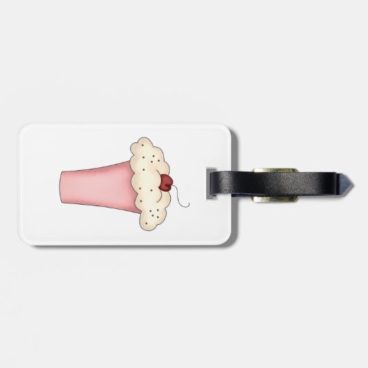 かわいいかわいいカップケーキミルクシェイクとさくらんぼ ラゲッジタグ (裏面横)