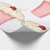 かわいいかわいいカップケーキミルクシェイクとさくらんぼ ラッピングペーパー