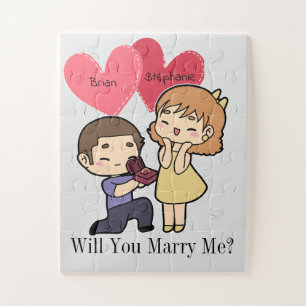 かわいいかわいいカップルの結婚の提案 ジグソーパズル
