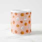 かわいいかわいいカボチャ顔パターン ジャンボコーヒーマグカップ (正面)