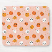 かわいいかわいいカボチャ顔パターン マウスパッド (正面)