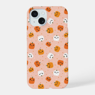 かわいいかわいいカボチャ顔パターン iPhone 15ケース