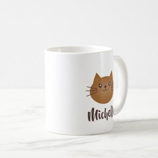 かわいいかわいいキティ猫ラバーモノグラムお洒落 コーヒーマグカップ (正面右)