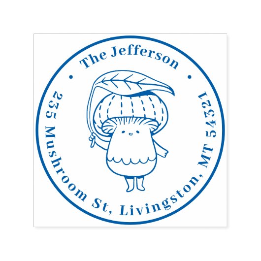 かわいいかわいいキノコ名前をカスタムする差出人住所 セルフインキングスタンプ (デザイン)