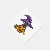 かわいいかわいいキャットウィッチパンプキンハロウィン猫好き スタンダードカクテルナプキン (角)