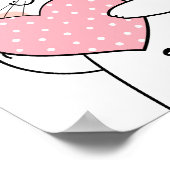 かわいいかわいいキャットホールディングハート前向きことわざ ポスター (角)