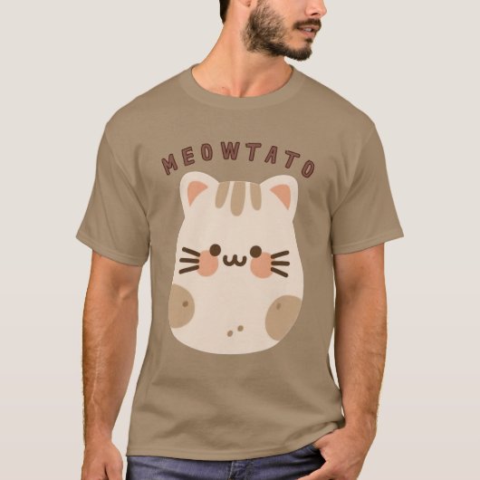 かわいいかわいいキャットポテトマッシュアップ Tシャツ (正面)
