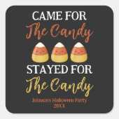 かわいいかわいいキャンディコーンハロウィンコスチュームパーティー スクエアシール (正面)