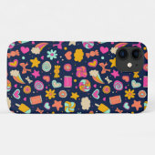 かわいいかわいいキャンディハートinハッピーピンク&ネイビー Case-Mate iPhoneケース (裏面(横))
