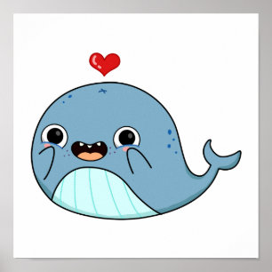 かわいいかわいいクジラ ポスター