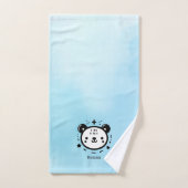 かわいいかわいいクマ顔-かわいいミニマリストラインアート バスタオルセット (ハンドタオル)