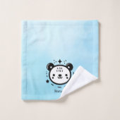 かわいいかわいいクマ顔-かわいいミニマリストラインアート バスタオルセット (ウォッシュタオル)