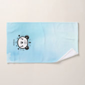 かわいいかわいいクマ顔-かわいいミニマリストラインアート バスタオルセット (ハンドタオル)