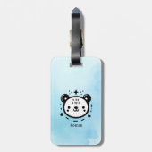 かわいいかわいいクマ顔-かわいいミニマリストラインアート ラゲッジタグ (裏面縦)