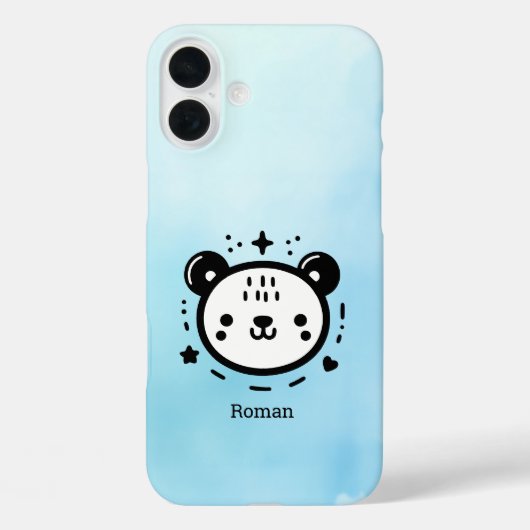 かわいいかわいいクマ顔-かわいいミニマリストラインアート Case-Mate iPhoneケース (裏面)