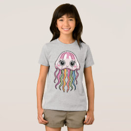 かわいいかわいいクラゲとレインボー触手 トライブレンドTシャツ