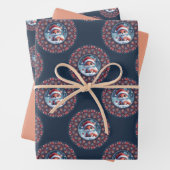 かわいいかわいいクリスマスキツネ水玉模様マンダラ ラッピングペーパーシート (インサイチュ)