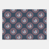 かわいいかわいいクリスマスキツネ水玉模様マンダラ ラッピングペーパーシート (正面)