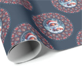 かわいいかわいいクリスマスキツネ水玉模様マンダラ ラッピングペーパー (ロールコーナー)