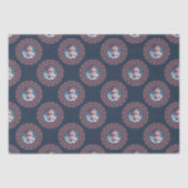 かわいいかわいいクリスマスキツネ水玉模様マンダラ 薄葉紙 (正面)