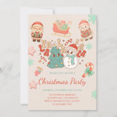 かわいいかわいいクリスマスパーティの招待状 招待状 (正面)