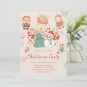 かわいいかわいいクリスマスパーティの招待状 招待状 (スタンド正面)