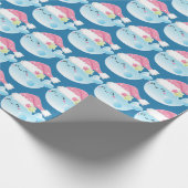 かわいいかわいいクリスマスホエールタイルパーティーラップ ラッピングペーパー (角)