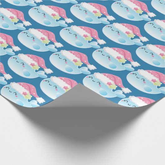 かわいいかわいいクリスマスホエールタイルパーティーラップ ラッピングペーパー (角)