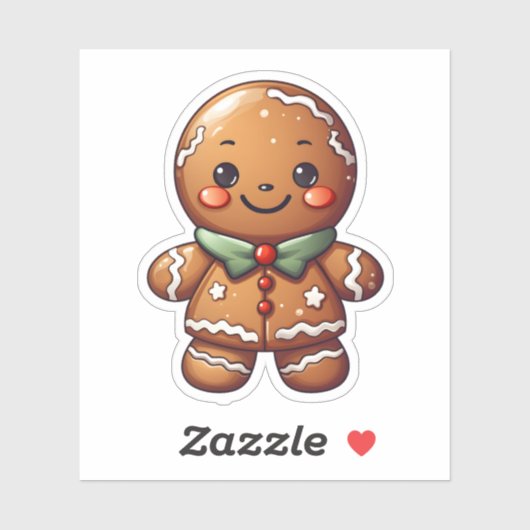 かわいいかわいいクリスマス焼いたジンジャーブレッド シール (シート)