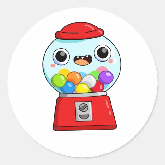 かわいいかわいいグンボールマシン ラウンドシール (正面)