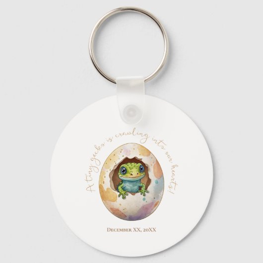 かわいいかわいいゲッコリザードエッグベビーシャワー キーホルダー (裏面)