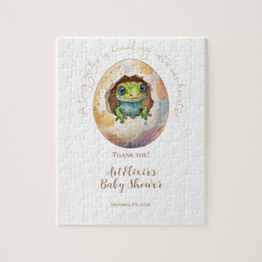 かわいいかわいいゲッコリザードエッグベビーシャワー ジグソーパズル (縦)
