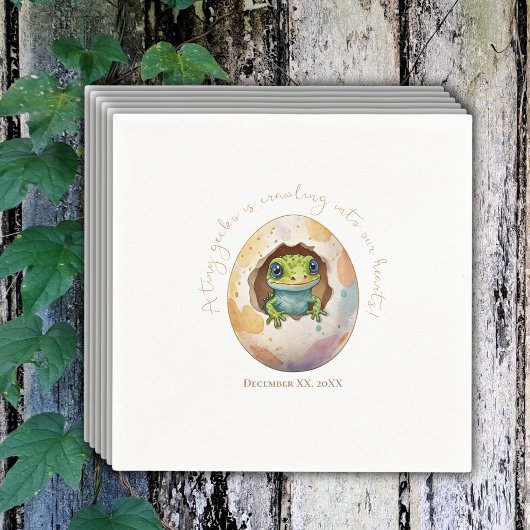 かわいいかわいいゲッコリザードエッグベビーシャワー スタンダードカクテルナプキン