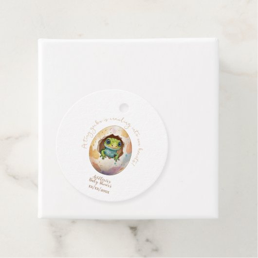かわいいかわいいゲッコリザードエッグベビーシャワー フェイバータグ (インサイチュ)
