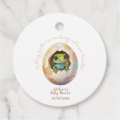 かわいいかわいいゲッコリザードエッグベビーシャワー フェイバータグ (正面)