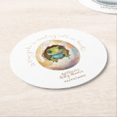 かわいいかわいいゲッコリザードエッグベビーシャワー ラウンドペーパーコースター (アングル)