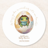 かわいいかわいいゲッコリザードエッグベビーシャワー ラウンドペーパーコースター (正面)