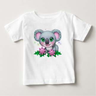かわいいかわいいコアラクマ花つき ベビーTシャツ