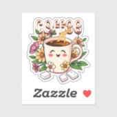 かわいいかわいいコーヒーと花 シール (シート)