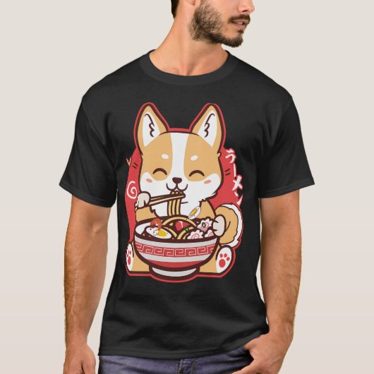 かわいいかわいいコ食べルギのラーメン Tシャツ (正面)