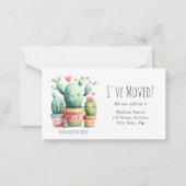 かわいいかわいいサボテン私はアナウンスメントカードを移動した ノートカード (正面)