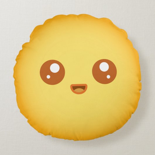 かわいいかわいいサンキャラクター ラウンドクッション (正面)