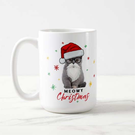 かわいいかわいいサンタ子猫ミョイクリスマス コーヒーマグカップ (左)