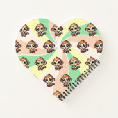 かわいいかわいいザルとバブルティーパーソナライズされた ノートブック (裏面)